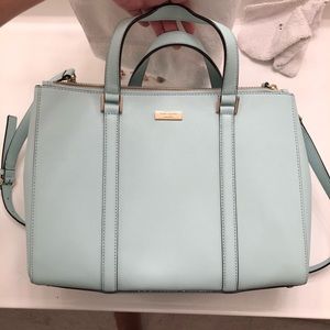 KATE SPADE LEATHER SEAFOAM/MINT BLUE TOTE/PURSE